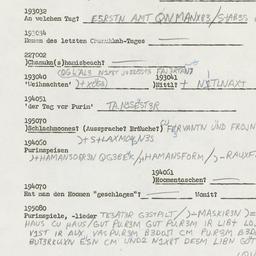 Western questionnaire, answ...