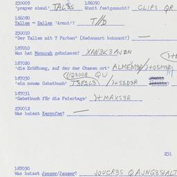 Western questionnaire, answ...