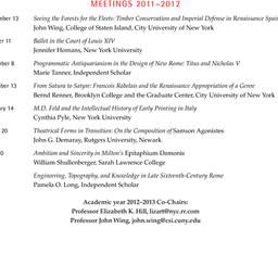 Schedules, The Renaissance,...