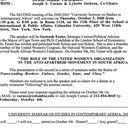 Announcements, 2000-10-05. ...