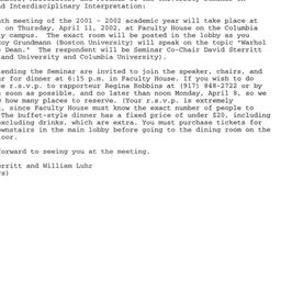 Announcements, 2002-04-11. ...