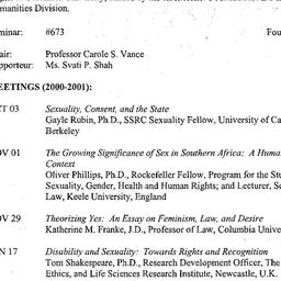 Schedules, Sexuality, Gende...
