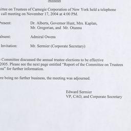 Committee on Trustee Meetings