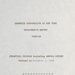Treasurer's Report, 193...