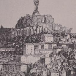 Print of statue of Notre-Da...