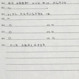Eastern questionnaire, answ...