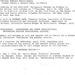 Announcements, 2002-04-25. ...