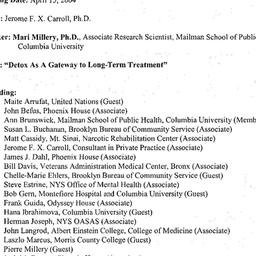 Minutes, 2004-04-15. Drugs ...