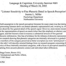 Announcements, 2005-03-24. ...