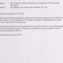 Investment Committee Meetin...