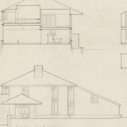 East elevation, sections