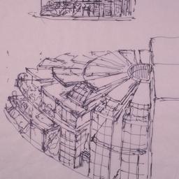 Perspective sketches.