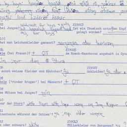 Western questionnaire, answ...