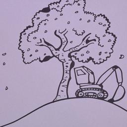 Line drawing, excavator und...