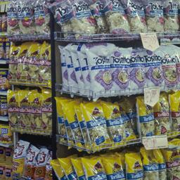Frito Lay endcap in grocery...
