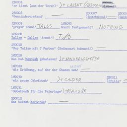 Western questionnaire, answ...