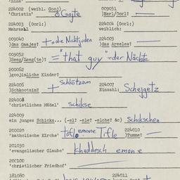 Western questionnaire, answ...