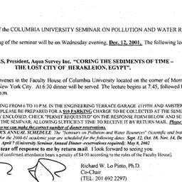 Announcements, 2001-12-12. ...