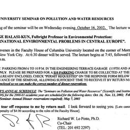 Announcements, 2002-10-16. ...