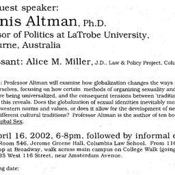 Announcements, 2002-04-16. ...