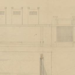 Table, chairs plan, elevation