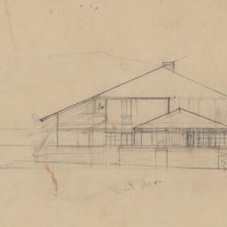 Cross section, west elevation