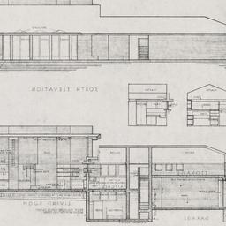 Working drawing: South elev...
