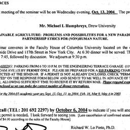 Announcements, 2004-10-13. ...