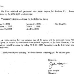 Correspondence, 2003-07-10....