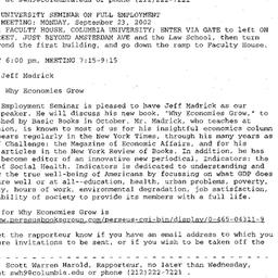 Announcements, 2002-09-23. ...