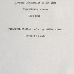 Treasurer's Report, 194...