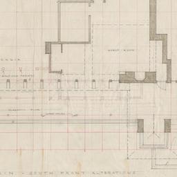 First floor plan, south fro...