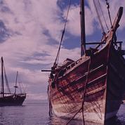 Two dhows in Mombasa harbor...