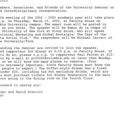 Announcements, 2003-03-13. ...