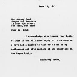 Letter from Charles Dollard...