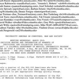 Announcements, 2001-03-28. ...