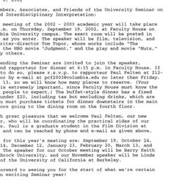 Announcements, 2002-09-19. ...