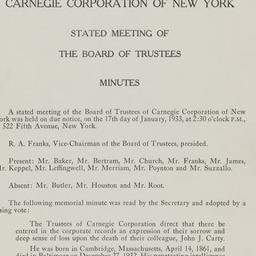 Board Meeting, 1/17/1933