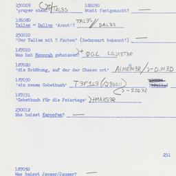 Western questionnaire, answ...