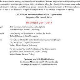 Schedules, Religion and Wri...