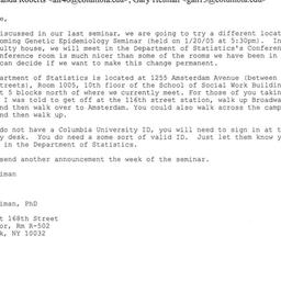 Announcements, 2005-01-20. ...