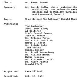 Minutes, 1992-10-22. Scient...