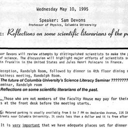 Announcements, 1995-05-10. ...