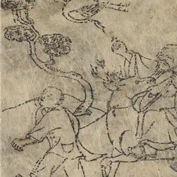 Woodblock illustration of m...