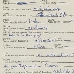 Western questionnaire, answ...