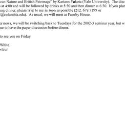 Announcements, 2002-04-19. ...
