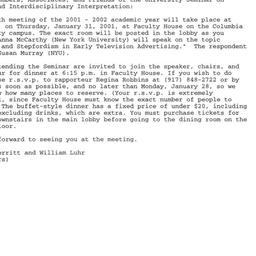 Announcements, 2002-01-31. ...