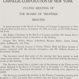 Board Meeting, 1/14/1943