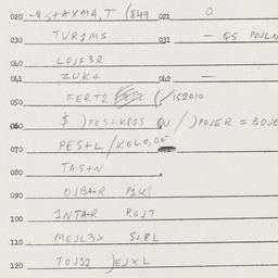 Eastern questionnaire, answ...