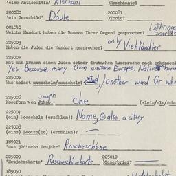 Western questionnaire, answ...
